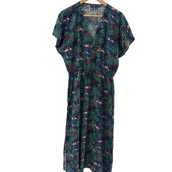 Vineyard Vines Textured Button Front Kaftan Maxi Dress Navy Size Small - Picture 8 of 12